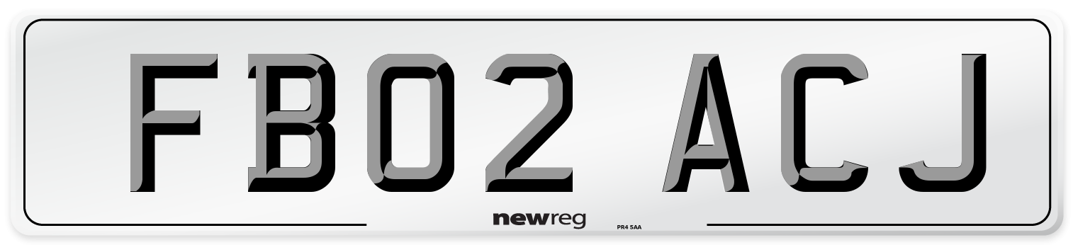 FB02 ACJ Number Plate from New Reg